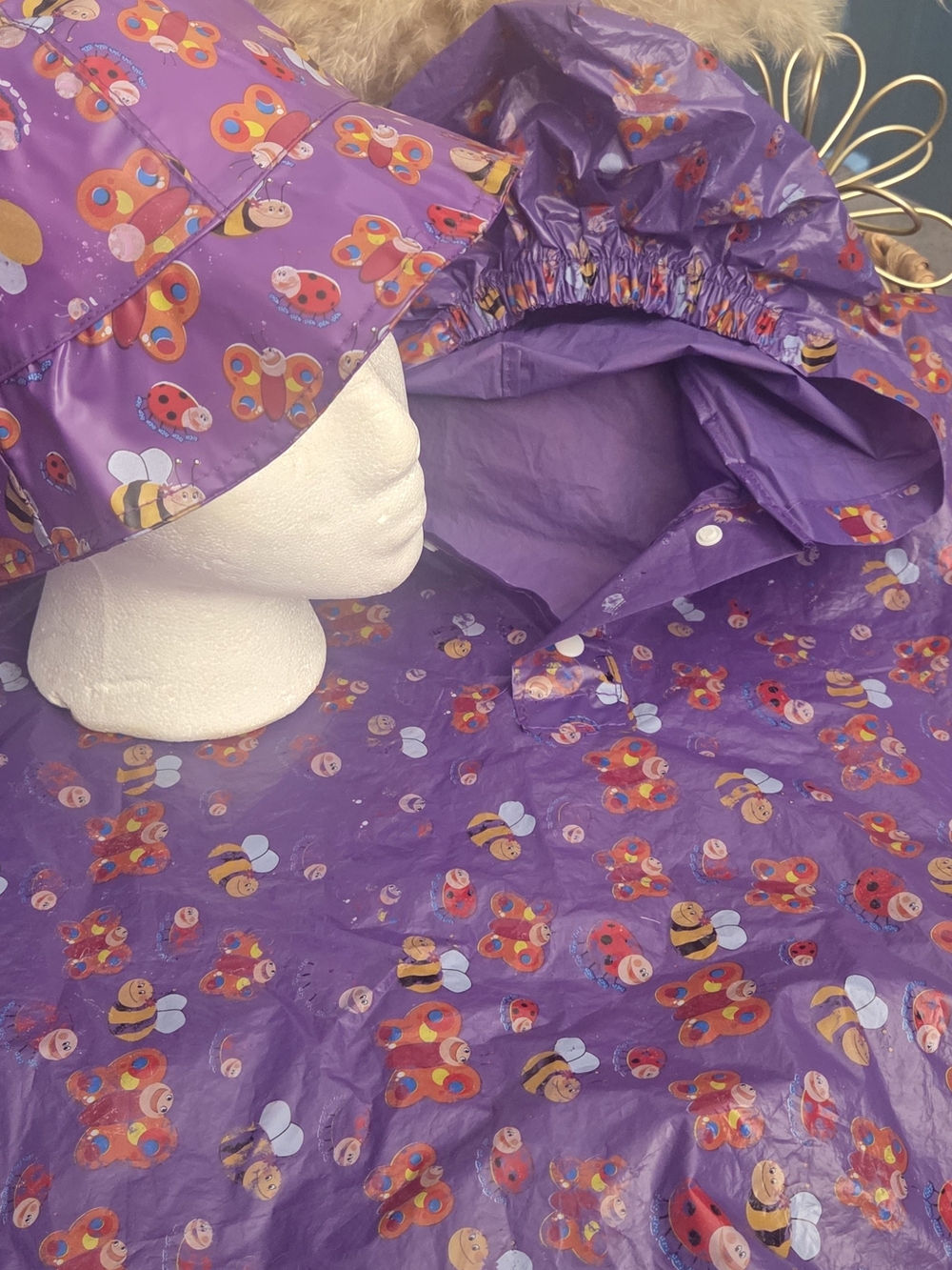 Vintage Kids Butterfly Bee Ladybug Rain Cape & Matching Hat Set – Rainy Day